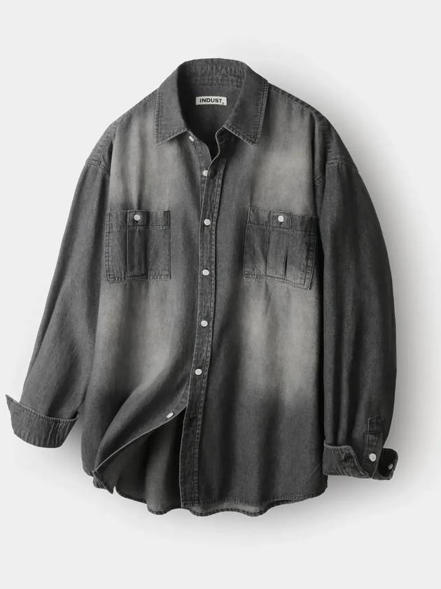 Biowashing two pocket denim shirt black - INDUST - BALAAN 8