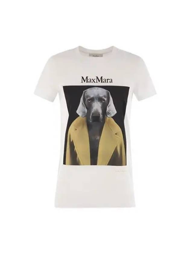 Cypria Print Cotton Short Sleeve T-Shirt White - MAX MARA - BALAAN 2