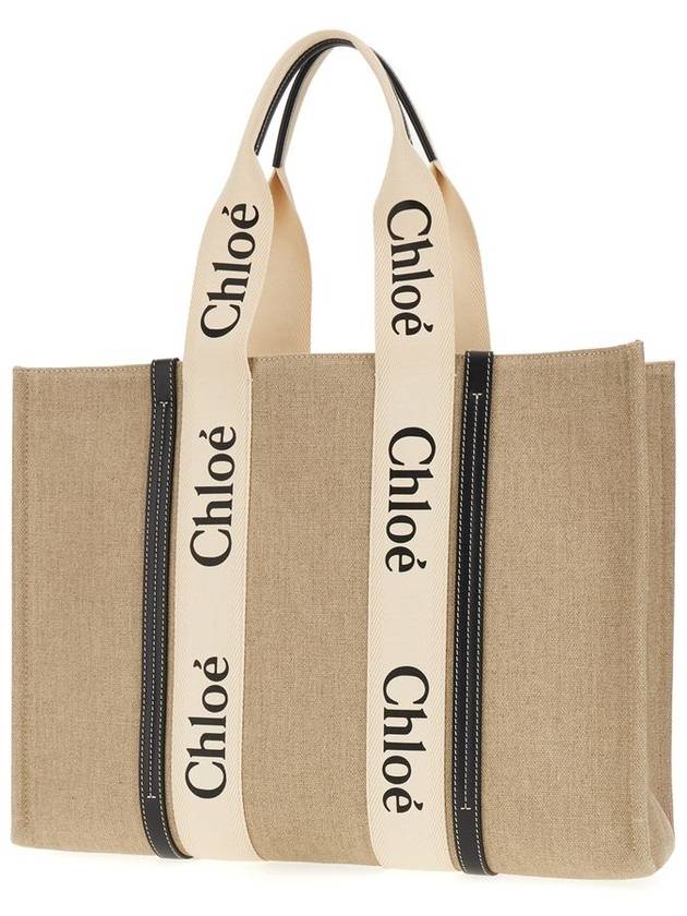 Woody Large Tote Bag Black Beige - CHLOE - BALAAN 2