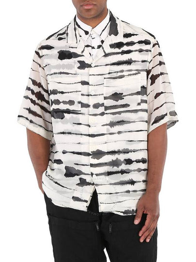 Water Color Print Layered Short Sleeve Shirt White - BURBERRY - BALAAN 2