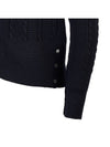 Cable Knitwear Virgin Wool Cardigan Navy - THOM BROWNE - BALAAN 8