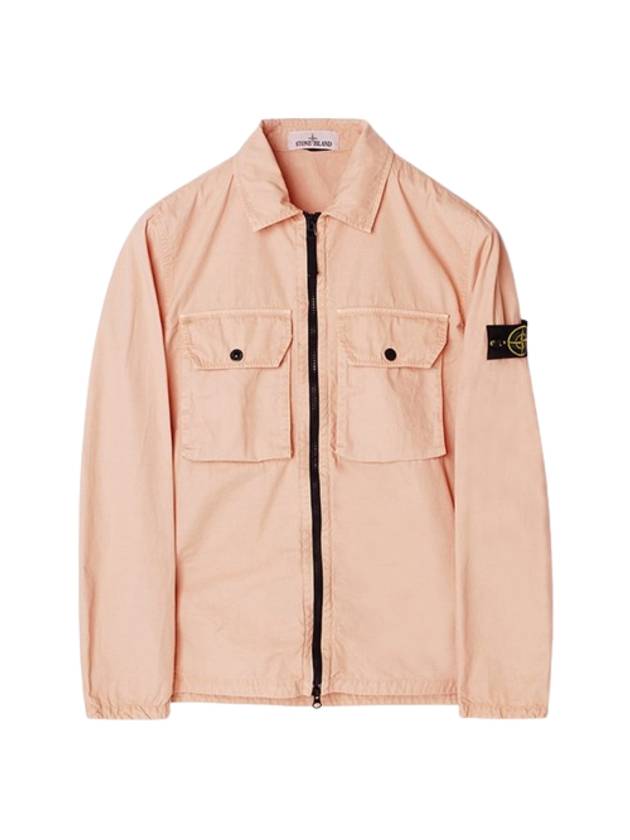 Wappen Patch Two Pocket Cotton Over Zip-Up Jacket Antique Rose - STONE ISLAND - BALAAN 1