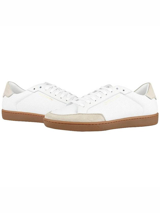 Court Classic Perforated Beige Tab Low Top Sneakers White - SAINT LAURENT - BALAAN 2