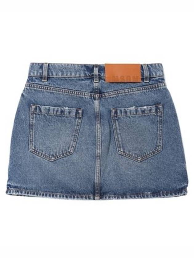 Denim Mini A-Line Skirt Blue - MSGM - BALAAN 3