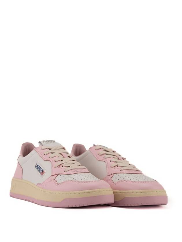 Men's Medalist Leather Low Top Sneakers Pink - AUTRY - BALAAN 4