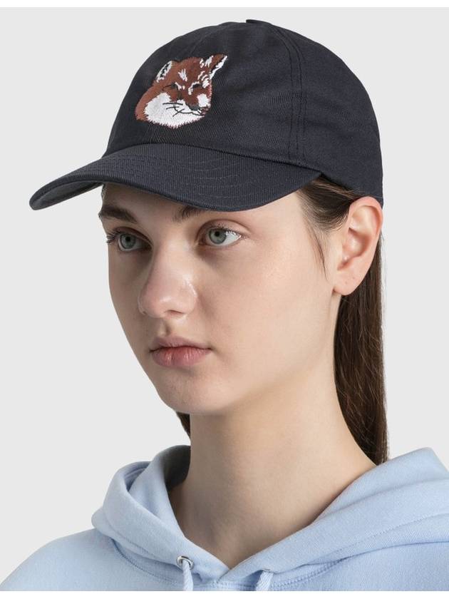 Large Fox Head Embroidered 6P Ball Cap Navy - MAISON KITSUNE - BALAAN 5