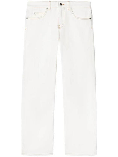 contrast stitch straight jeans OWYA059S24DEN0010100 - OFF WHITE - BALAAN 1