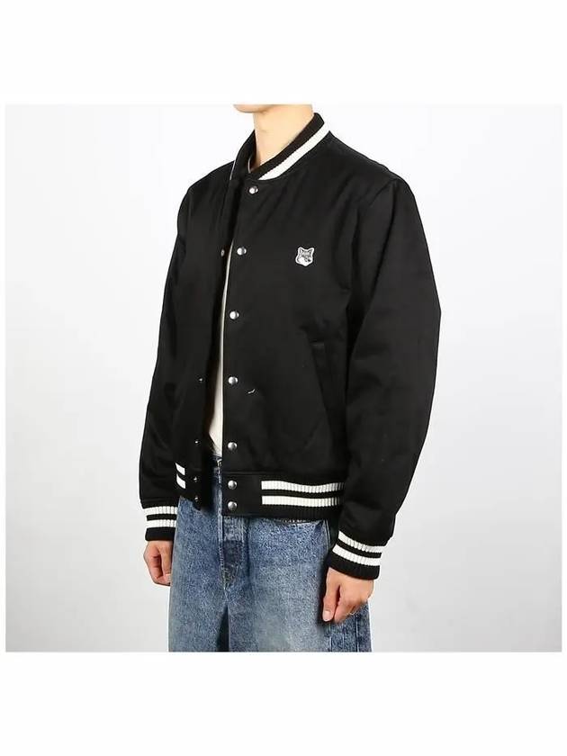 Cotton Satin Teddy Jacket Black - MAISON KITSUNE - BALAAN 3