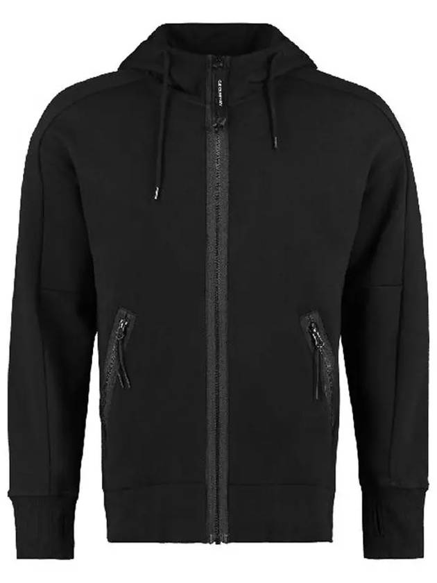 Diagonal Raised Fleece Goggle Hooded Jacket Black - CP COMPANY - BALAAN 2