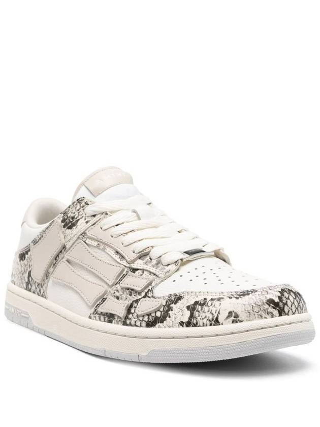 'Skull' Grey Low Top Sneakers With Skull Patch In Snake Printed Leather Man - AMIRI - BALAAN 2