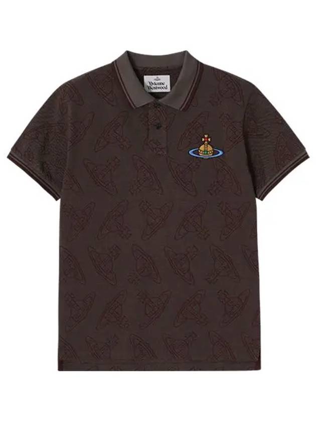 Classic All Over Logo Short Sleeve Cotton Polo Shirt Brown - VIVIENNE WESTWOOD - BALAAN 6