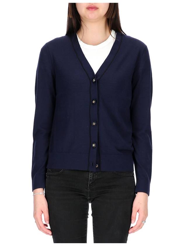 Simone Knit Cardigan Navy - TORY BURCH - BALAAN 3