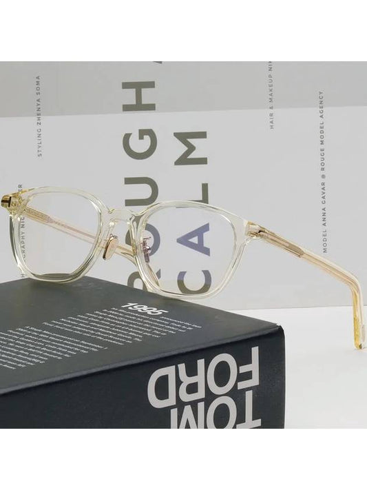 Blue light blocking glasses frame TF5858DB 039 transparent horn rim Asian fit eye protection - TOM FORD - BALAAN 2