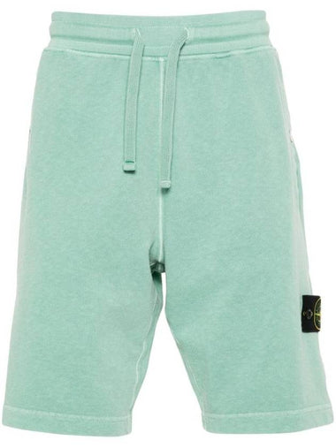 Compass Badge Cotton Track Shorts Green - STONE ISLAND - BALAAN 1