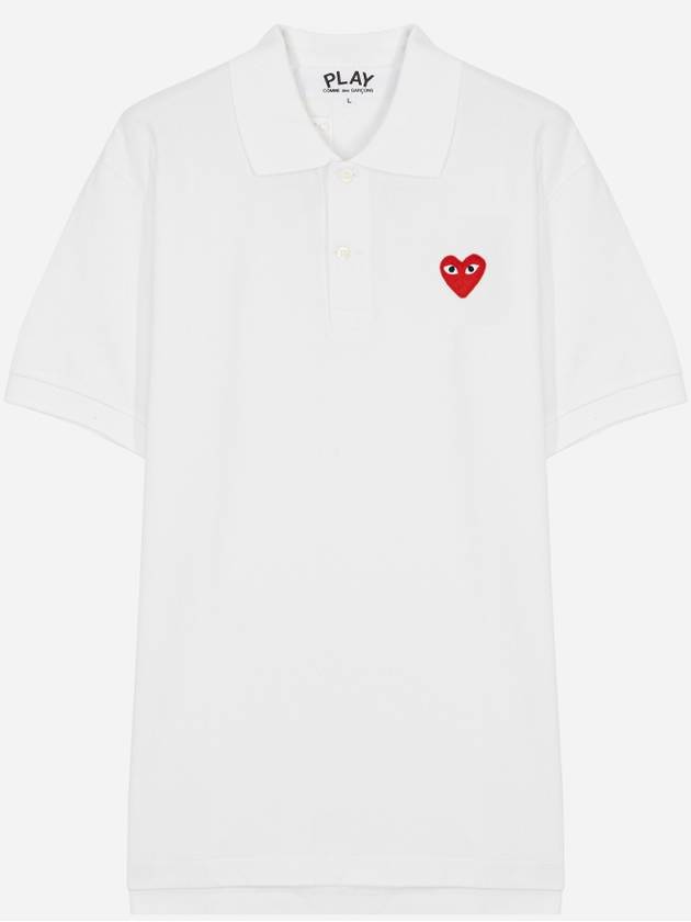 Red Heart Wappen Polo Shirt P1 T006 5 White - COMME DES GARCONS - BALAAN 2