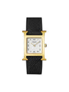 H Small Leather Watch Gold Noir - HERMES - BALAAN 1