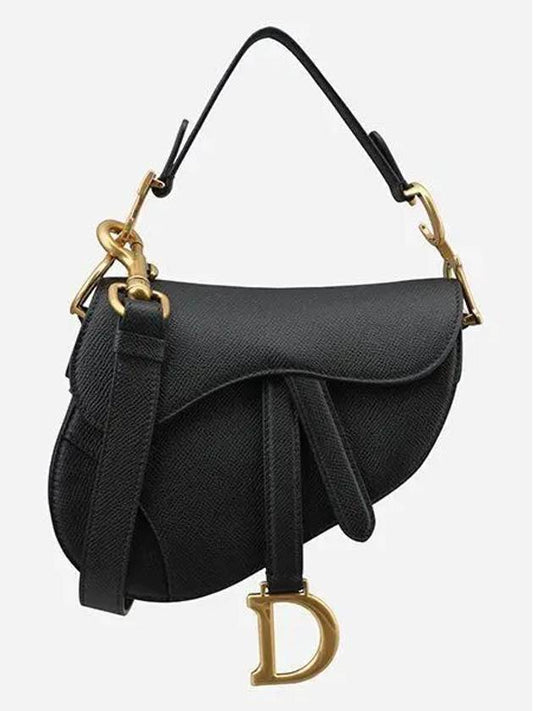 Saddle Small Grained Calfskin Shoulder Bag Black - DIOR - BALAAN 2