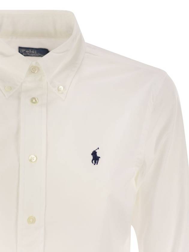 Stretch Slim Fit Long Sleeve Shirt White - POLO RALPH LAUREN - BALAAN 5