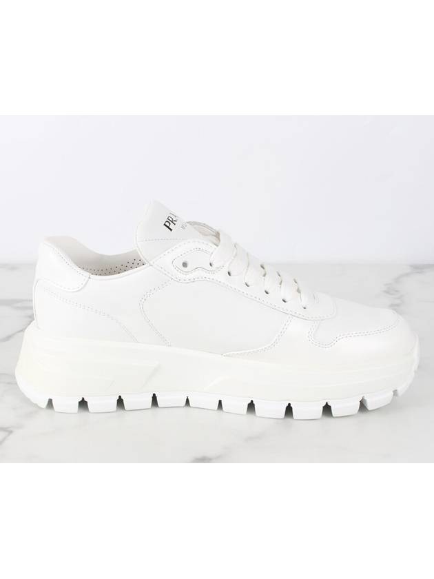 Triangular logo spazzolato sneakers white 37 5 245 - PRADA - BALAAN 8