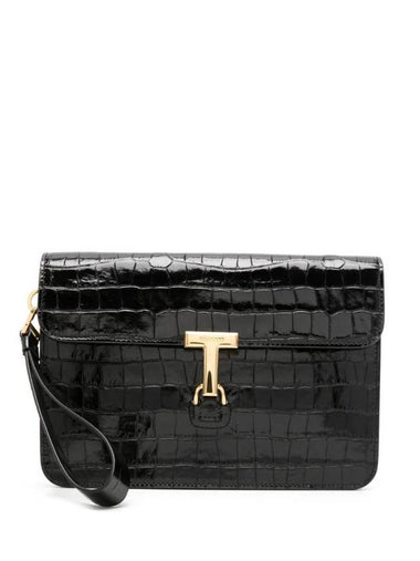 Portofino Crocodile Embossed Leather Clutch H0537LCL403X - TOM FORD - BALAAN 1