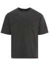 23FW UMK0303 ANTHRACITE Pocket Logo Embroidered Charcoal Short Sleeve Tee - KITON - BALAAN 2