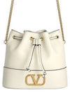 V Logo Chain Bucket Bag White - VALENTINO - BALAAN 2