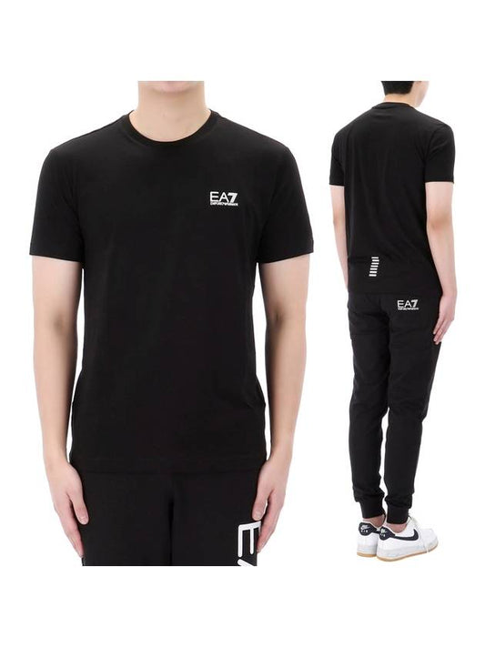 Logo Cotton Short Sleeve T-Shirt Black - EMPORIO ARMANI - BALAAN 1