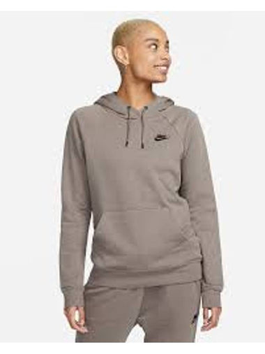 Women's Essential Fleece Hoodie Grey - NIKE - BALAAN 1