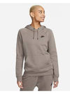 Women's Essential Fleece Hoodie Grey - NIKE - BALAAN 2