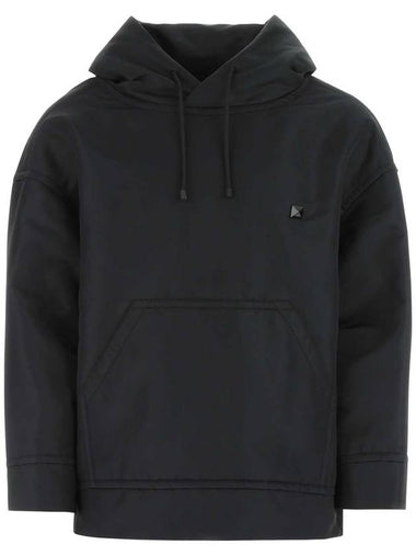 Studded Nylon Hoodie Black - VALENTINO - BALAAN 1