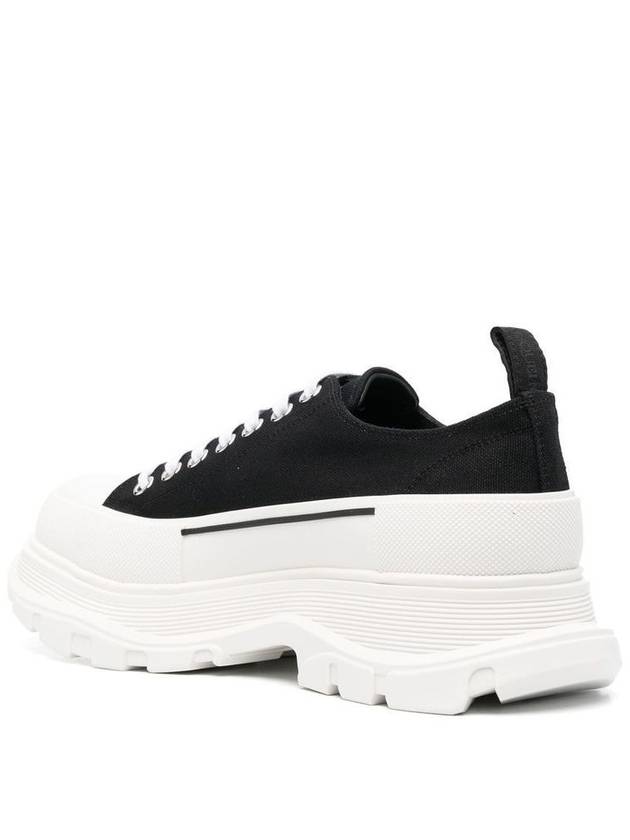 Tread Slick Platform Low Top Sneakers Black White - ALEXANDER MCQUEEN - BALAAN 4