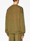 Men's Logo Embroidery Sweatshirt Green - DIESEL - BALAAN 4