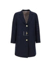 Flannel Sack 4 Bar Wool Cashmere Single Coat Navy - THOM BROWNE - BALAAN 2