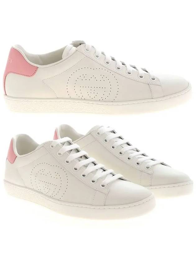 Interlocking GG Pink Tab Low Top Sneakers White - GUCCI - BALAAN 2