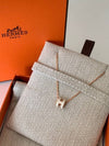 Mini Pop H Pendant Rose Gold & Blanc - HERMES - BALAAN 2