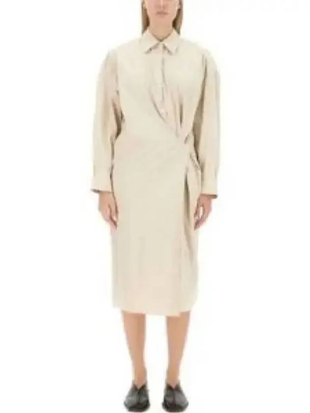 Straight Collar Twisted Long Dress Ivory - LEMAIRE - BALAAN 2