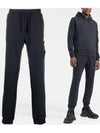 Waffen Patch Cotton Fleece Track Pants Navy - STONE ISLAND - BALAAN 2