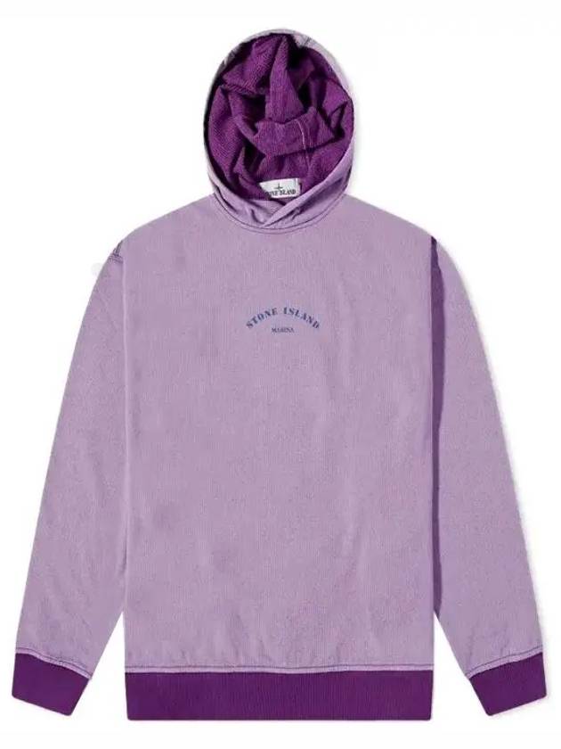 Marina Cotton Hoodie Purple - STONE ISLAND - BALAAN 3