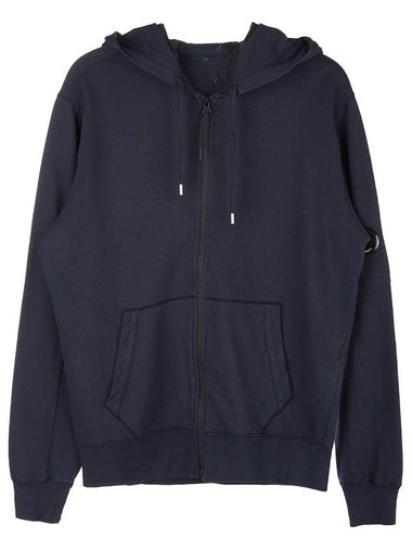 Lens Wappen Fleece Zip Up Hoodie Navy - CP COMPANY - BALAAN 1