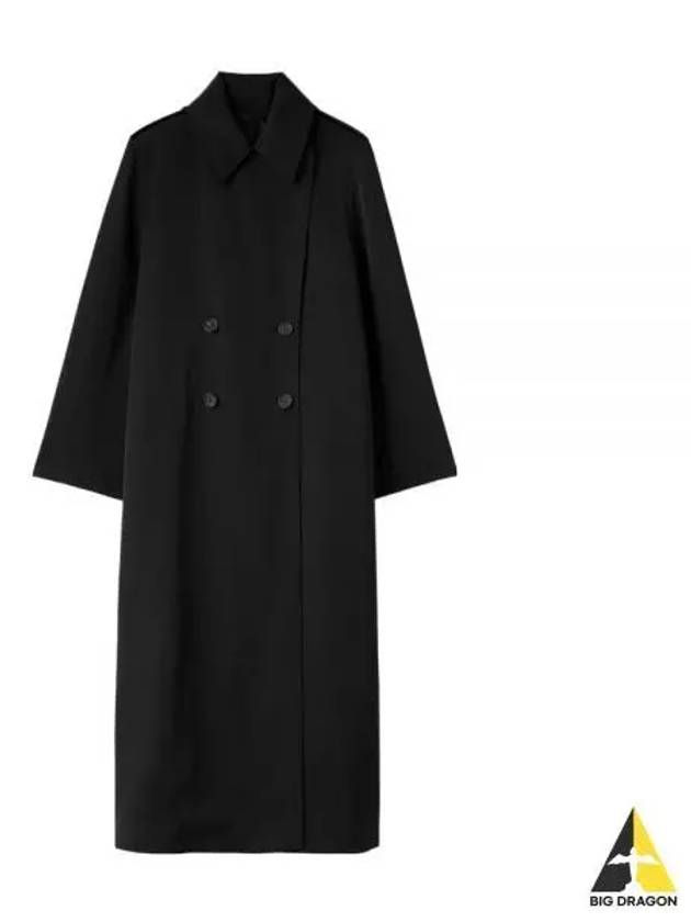 Double-Breasted Midi Coat Black - TOTEME - BALAAN 2