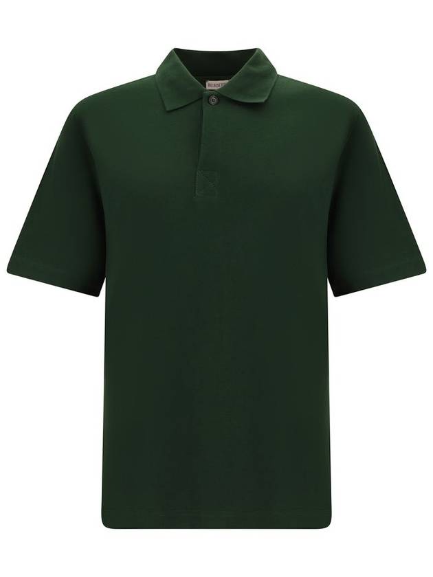 Cotton Polo Shirt Green - BURBERRY - BALAAN 2