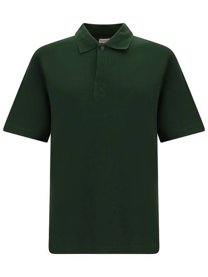 Cotton Polo Shirt Green - BURBERRY - BALAAN 2