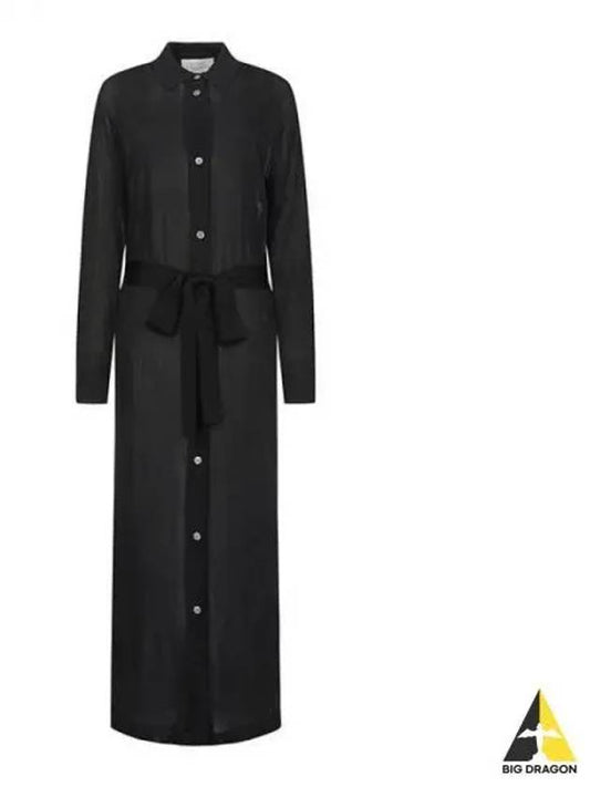 Belted shirt dress black FILI SNW 950 - STUDIO NICHOLSON - BALAAN 1