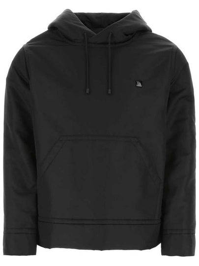 Men's Chest Studded Nylon Hoodie Black - VALENTINO - BALAAN 2