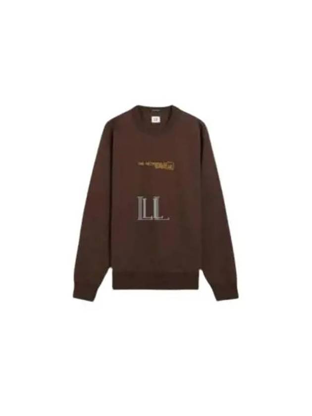 Stretch Fleece Crew Neck Sweatshirt Brown - CP COMPANY - BALAAN 2