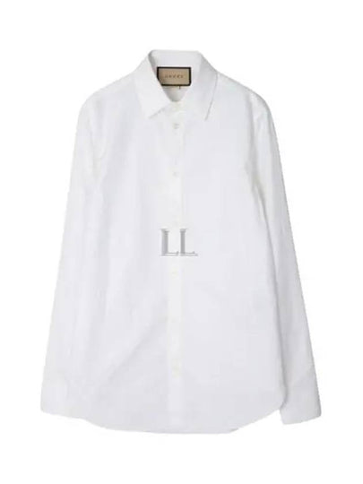 Mini Interlocking G Dot Long Sleeve Shirt White - GUCCI - BALAAN 2