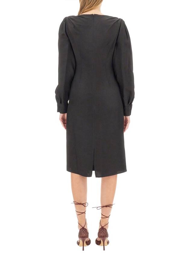 VISCOSE MIDI DRESS - BOTTEGA VENETA - BALAAN 3