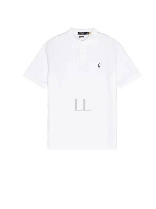 Iconic Mesh Slim Fit Polo Shirt White - POLO RALPH LAUREN - BALAAN 2