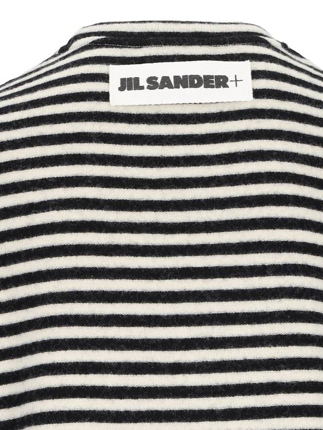 Logo Patch Striped Wool T-Shirt J47GC0114J20077 - JIL SANDER - BALAAN 4