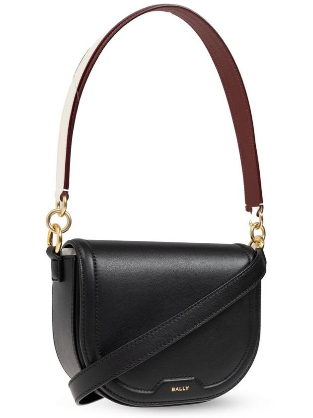 Logo Stamp Foldover Top Shoulder Bag Black - BALLY - BALAAN 2